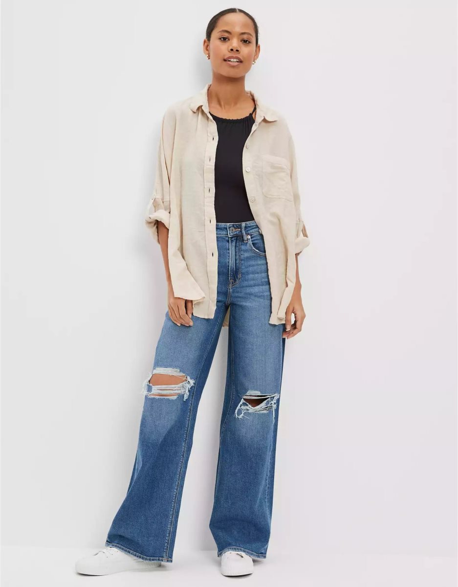 Chemises American Eagle AE Go Big Oversized Multicolore Femme | DPS-55824906